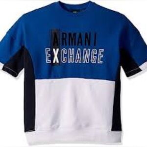 A/X Armani Exchange Color-Block Jersey T-Shirt XL Blue White